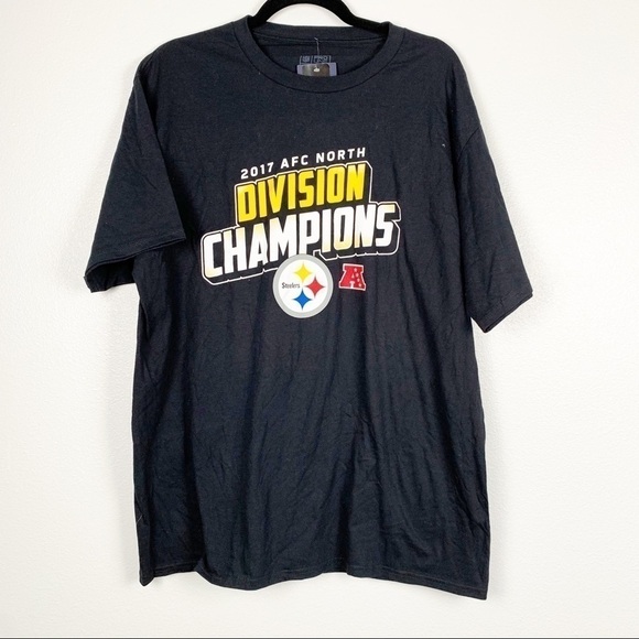 Fanatics Pittsburg Steelers 2017 Division Champs Crew Neck Short Sleeve Sz XL - Picture 1 of 4
